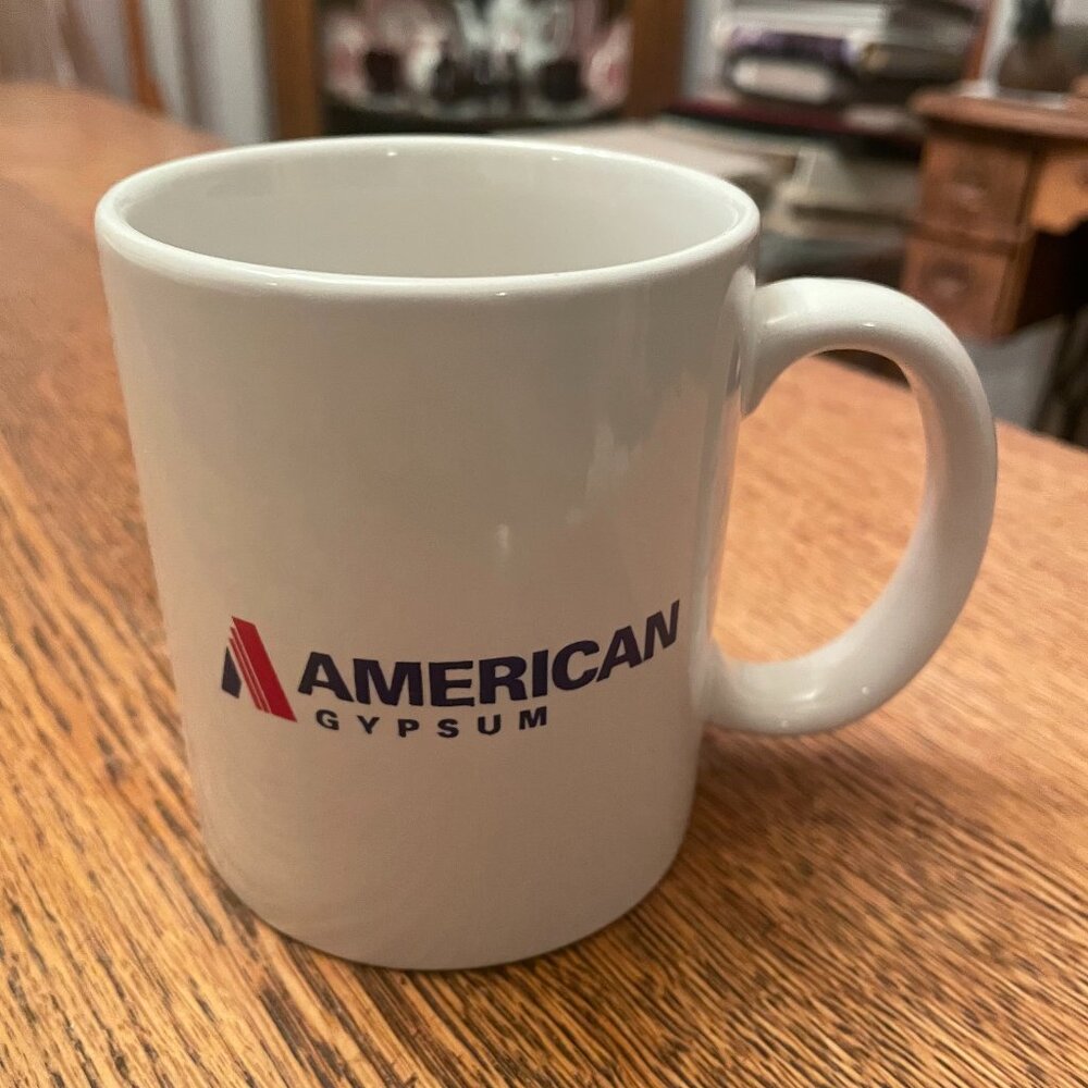 American Gypsum White Coffee Cup Mug by M Ware